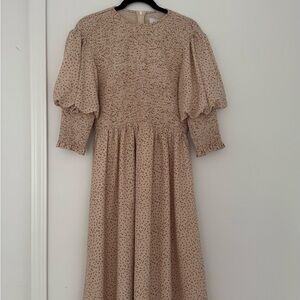 JessaKae | Beige Puff Sleeve Dress